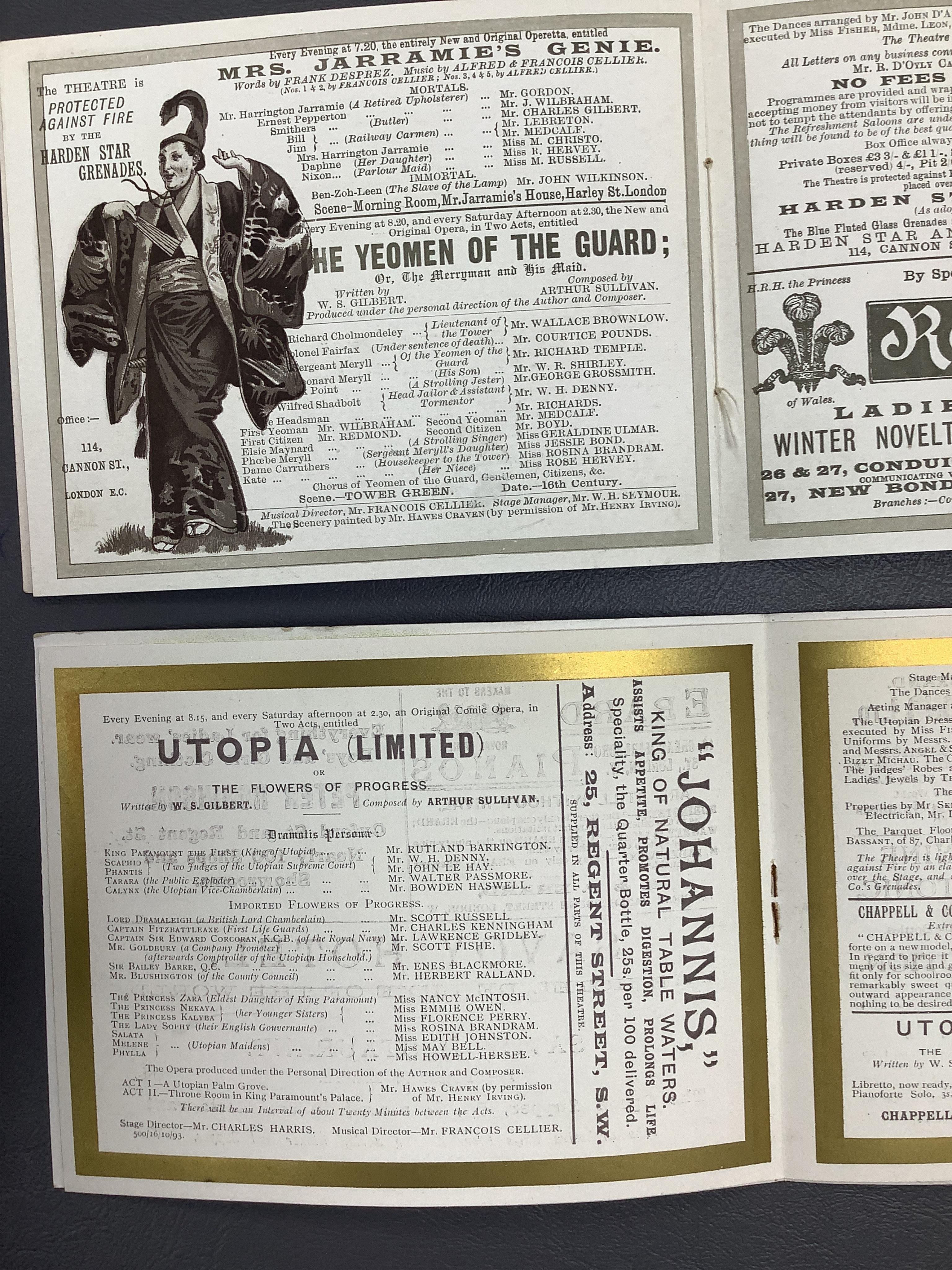 A collection of ephemera including Savoy Theatre, a photograph album and an album of watercolours and pencil studies, late 19th / early 20th century
